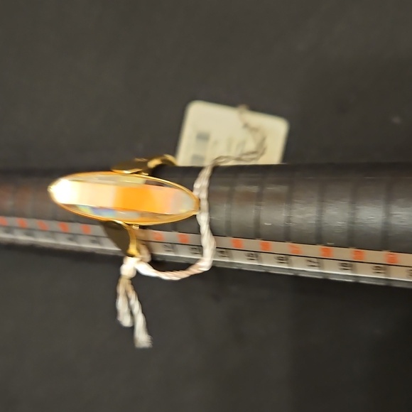 Calvin Klein Gold Ring with Clear Glass Stone With Diamond Cuts - Picture 6 of 13